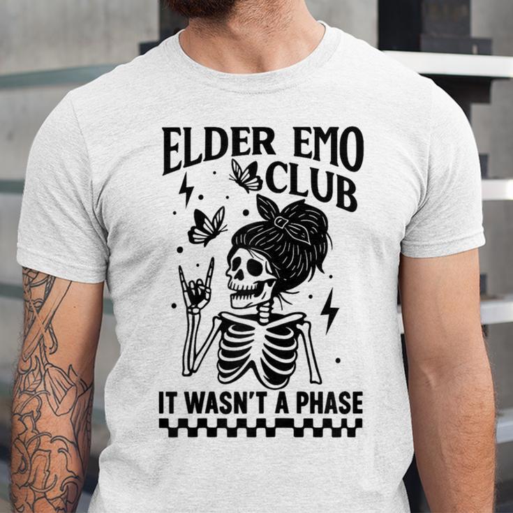 Elder Emo Club Skeleton Nostalgia It Wasn't a Phase Mom Unisex Jersey T-Shirt Elder Emo Club Skeleton Nostalgia It Wasn't a Phase Mom Unisex Jersey T-Shirt