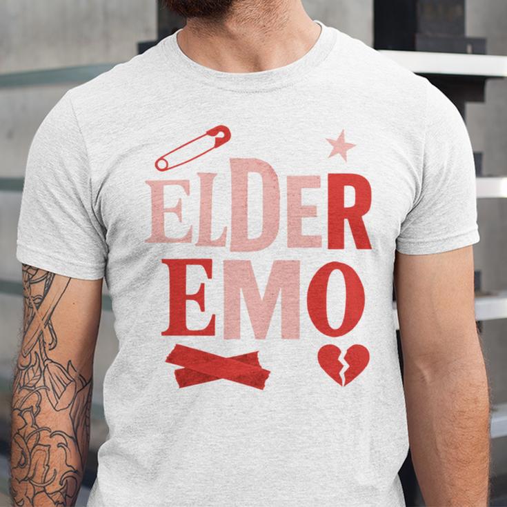 Elder Emo Retro Punk Typography Nostalgia Unisex Jersey T-Shirt