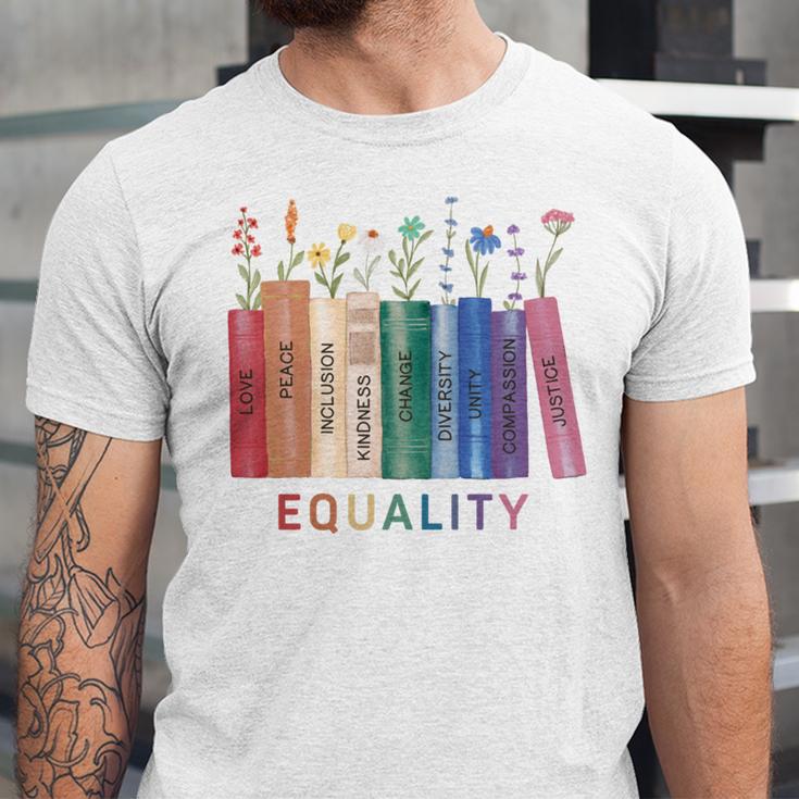 Equality Flower Books Equal Rights Social Justice Feminist Unisex Jersey T-Shirt Equality Flower Books Equal Rights Social Justice Feminist Unisex Jersey T-Shirt