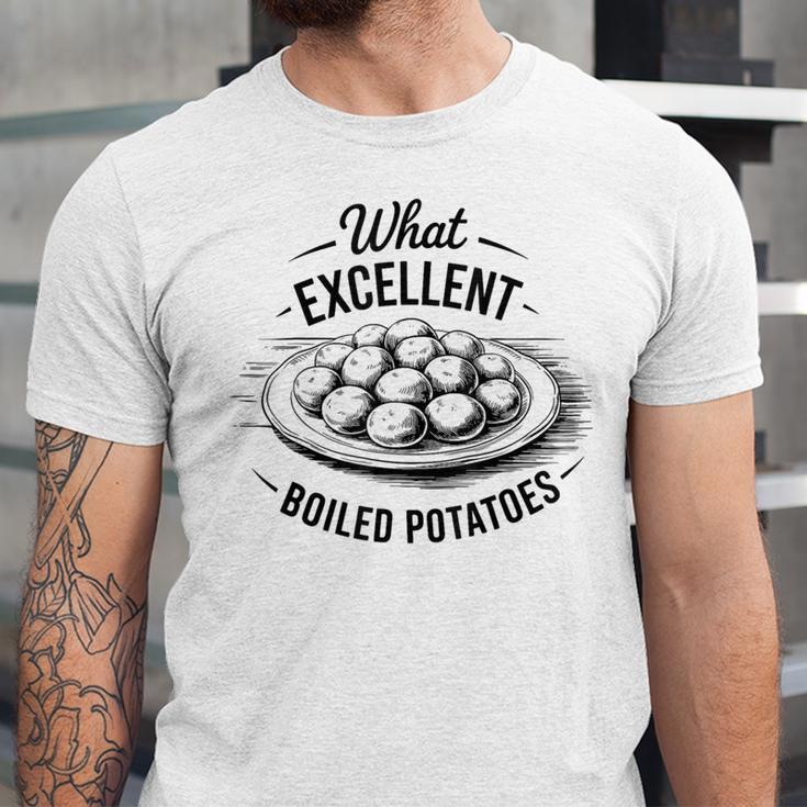 What Excellent Boiled Potatoes Book Lover Vintage Literature Unisex Jersey T-Shirt What Excellent Boiled Potatoes Book Lover Vintage Literature Unisex Jersey T-Shirt