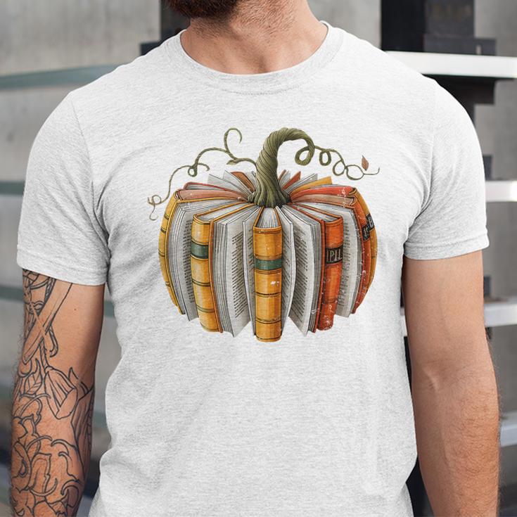 Fall Book Pumpkin Fall Librarians Bookworm Teachers Students Unisex Jersey T-Shirt Fall Book Pumpkin Fall Librarians Bookworm Teachers Students Unisex Jersey T-Shirt