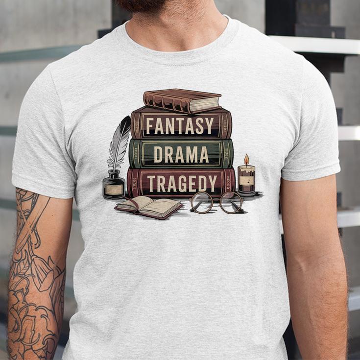 Fantasy Drama Tragedy Gothic Book Lover Bookworm Unisex Jersey T-Shirt