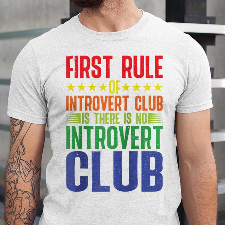 First Rule Of Introvert Club Is There Is No Introvert Club Raglan Baseball Tee Unisex Jersey T-Shirt First Rule Of Introvert Club Is There Is No Introvert Club Raglan Baseball Tee Unisex Jersey T-Shirt
