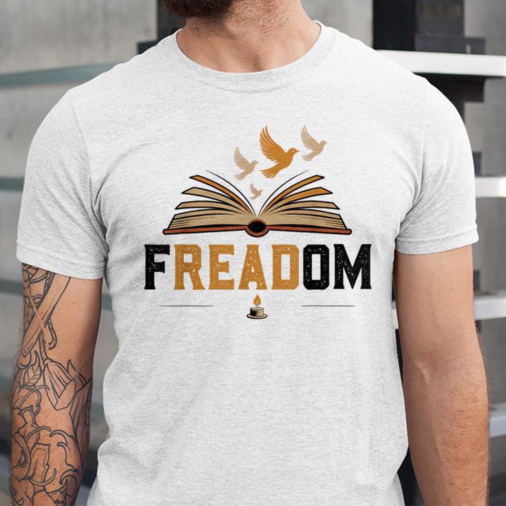 Freadom Anti Banned Books Lovers Reading Librarian Bookworm Unisex Jersey T-Shirt