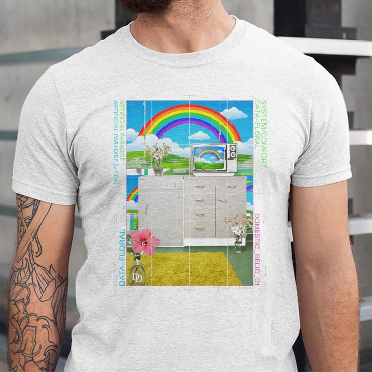Frutiger Aero Aesthetic Rainbow Glitch Art Unisex Jersey T-Shirt