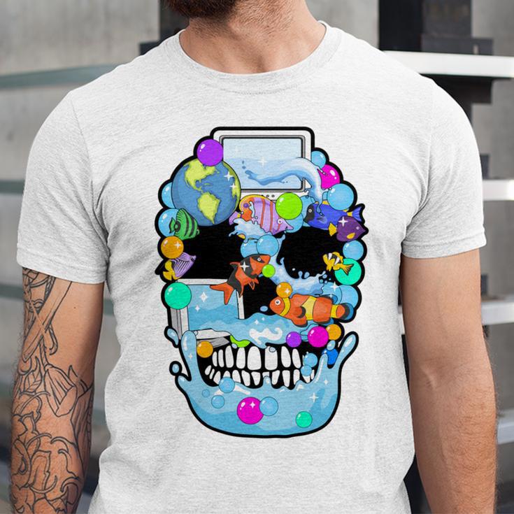 Frutiger Aero Aesthetic Tech Skull Computer Fishes Unisex Jersey T-Shirt Frutiger Aero Aesthetic Tech Skull Computer Fishes Unisex Jersey T-Shirt
