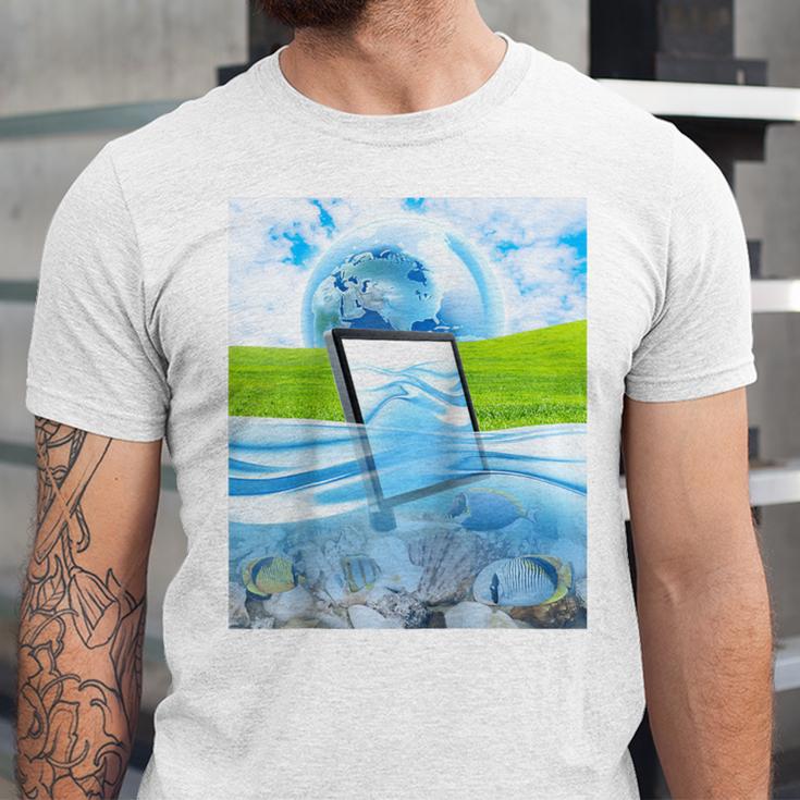 Frutiger Aero Aesthetic Tech Water Fishes Monitor Screen Raglan Baseball Tee Unisex Jersey T-Shirt Frutiger Aero Aesthetic Tech Water Fishes Monitor Screen Raglan Baseball Tee Unisex Jersey T-Shirt