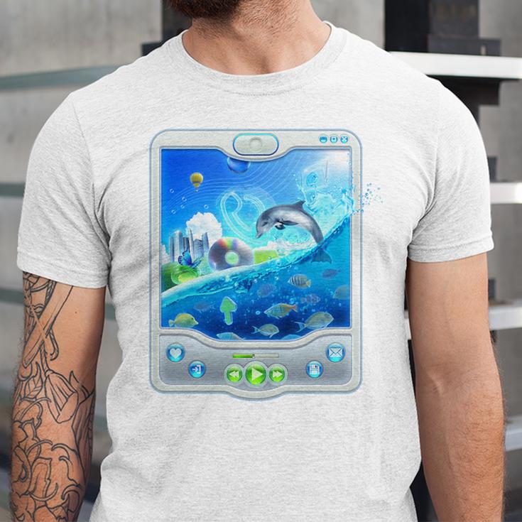 Frutiger Aero Skeuomorphism User Interface Nostalgia Premium Tri-Blend Unisex Jersey T-Shirt