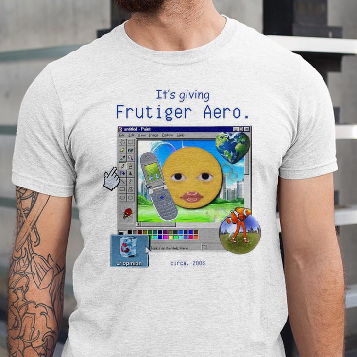 Frutiger Aero Y2K Meme Graphic 2000s Nostalgia Premium Unisex Jersey T-Shirt