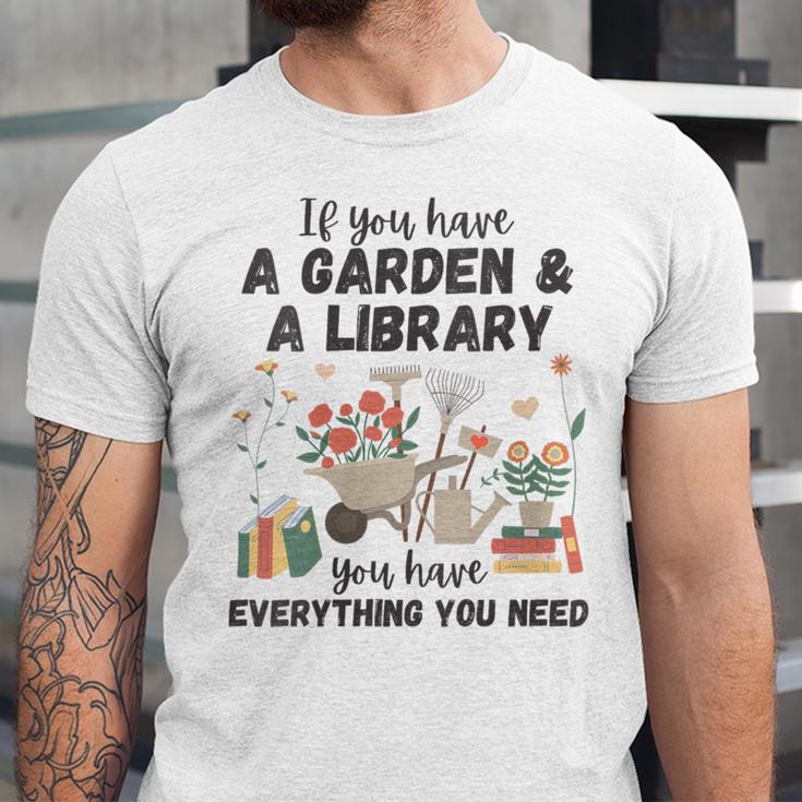 Gardening & Library Lover Books Reading Plants Cute Unisex Jersey T-Shirt Gardening & Library Lover Books Reading Plants Cute Unisex Jersey T-Shirt