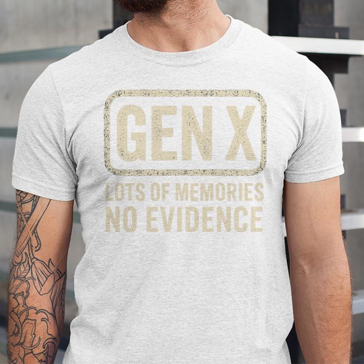 Gen X Lots Of Memories No Evidence Retro Nostalgia Premium Tri-Blend Unisex Jersey T-Shirt Gen X Lots Of Memories No Evidence Retro Nostalgia Premium Tri-Blend Unisex Jersey T-Shirt