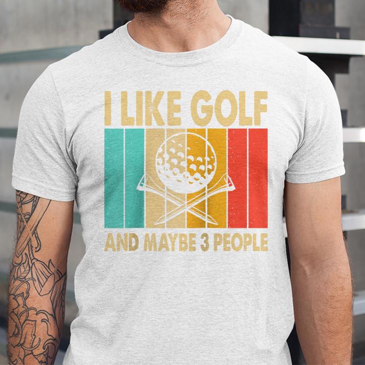 I Like Golf And Maybe 3 People Introvert Raglan Baseball Tee Unisex Jersey T-Shirt