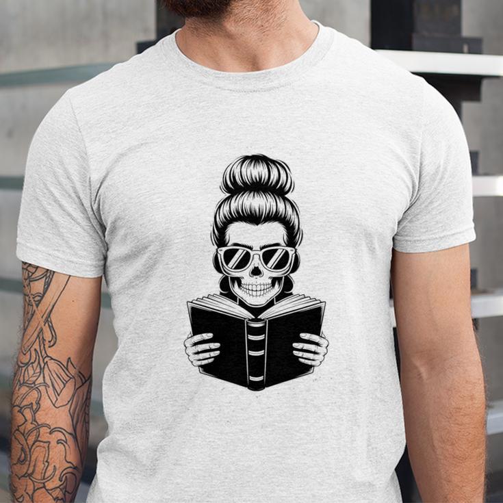 Good Girls Read Bad Books Skeleton Unisex Jersey T-Shirt