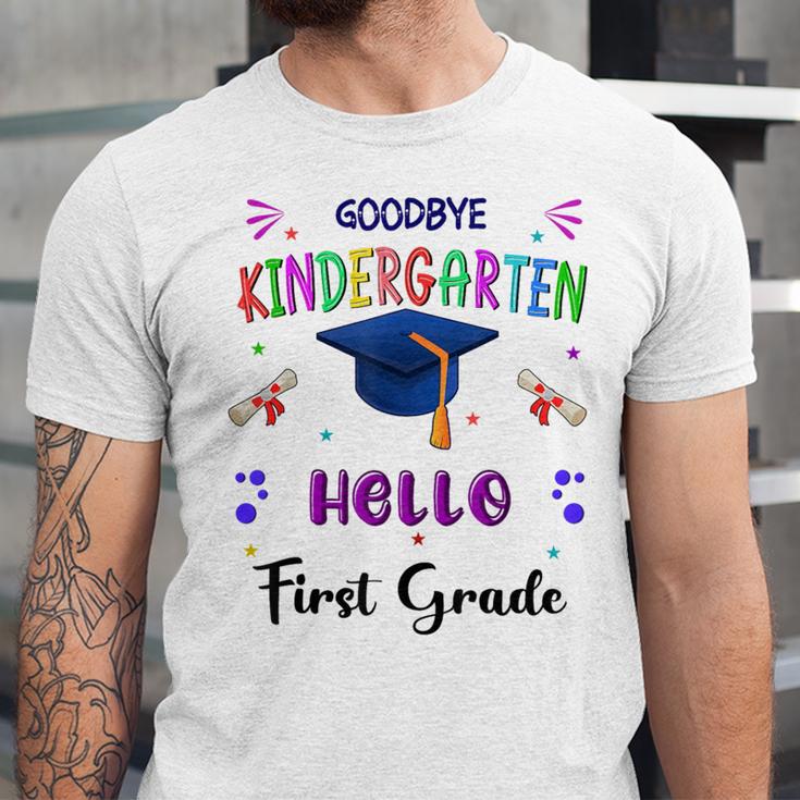 Goodbye Kindergarten Graduation Class 2025 1st Grade Kids Unisex Jersey T-Shirt