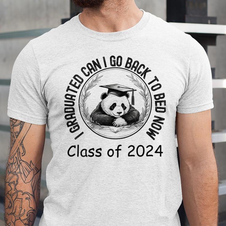 I Graduated Can I Go Back To Bed Now 2024 Graduation Panda Unisex Jersey T-Shirt