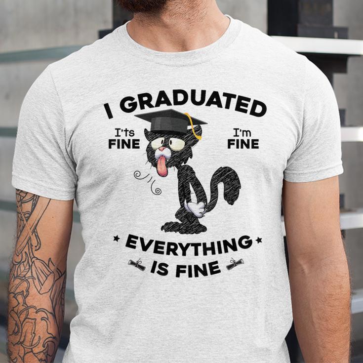 I Graduated Graduate Class 2025 Cat Graduation Unisex Jersey T-Shirt
