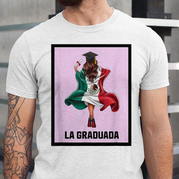 Graduation Latina Educated La Graduada Mexican Bingo Card Unisex Jersey T-Shirt
