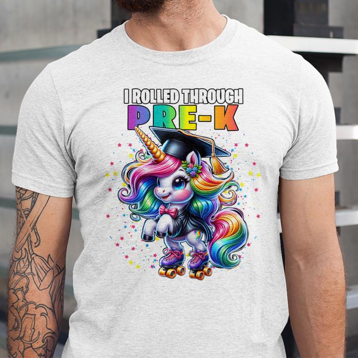 Graduation Pre-K Unicorn Roller Skate Girls Preschool Grad Unisex Jersey T-Shirt