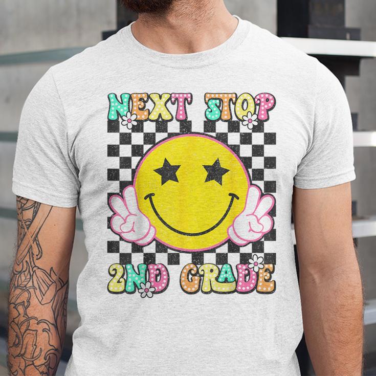 Groovy Next Stop 2nd Grade 1st Grade Graduation 2025 Unisex Jersey T-Shirt