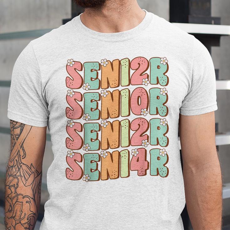 Groovy Senior Graduation Cute Groovy Senior Class Of 2024 Unisex Jersey T-Shirt