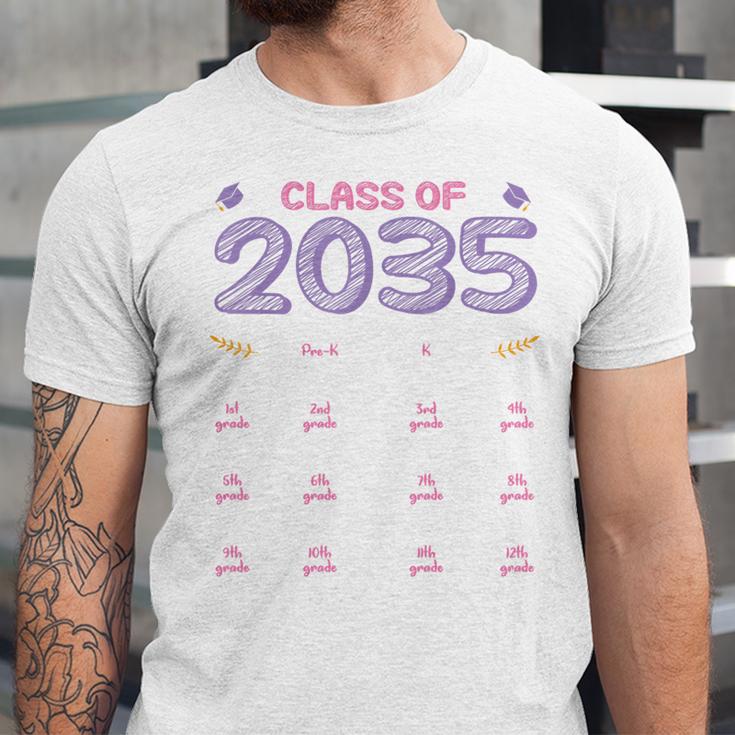 Grow With Me Graduation First Day Of School Class Of 2035 Unisex Jersey T-Shirt
