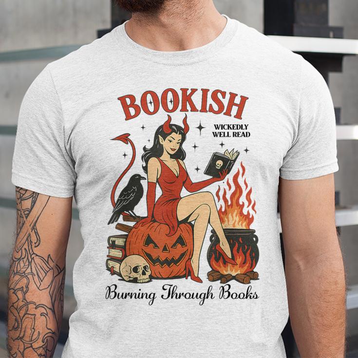 Halloween Bookish Witchy Book Club Hot Girls Read Unisex Jersey T-Shirt Halloween Bookish Witchy Book Club Hot Girls Read Unisex Jersey T-Shirt