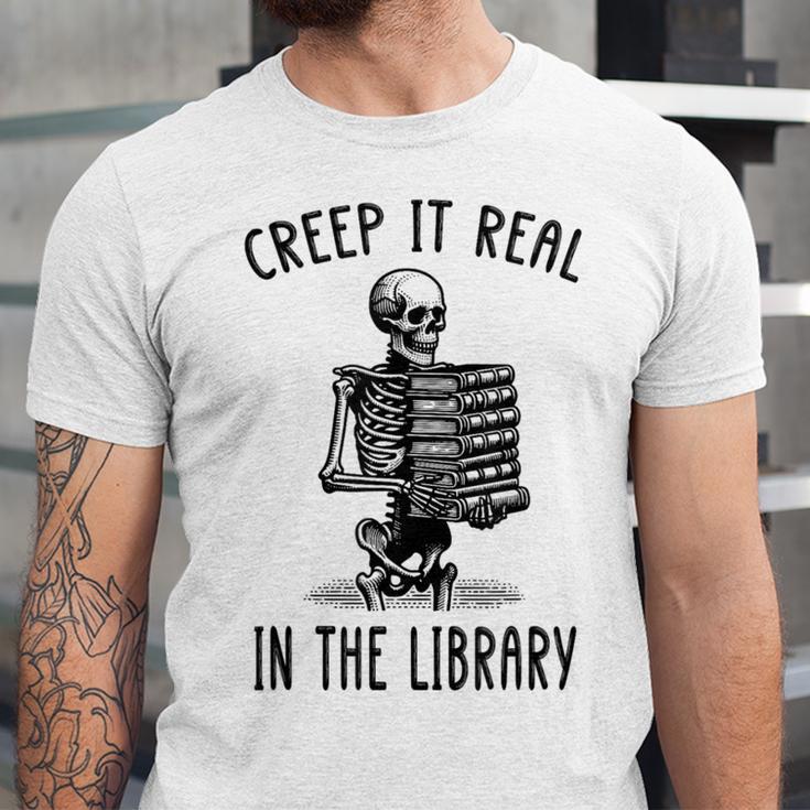 Halloween Skeleton Pun Book Lover Library Joke Unisex Jersey T-Shirt Halloween Skeleton Pun Book Lover Library Joke Unisex Jersey T-Shirt