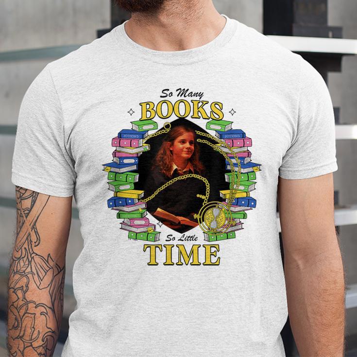 Harry Potter Hermione So Many Books So Little Time Portrait Unisex Jersey T-Shirt