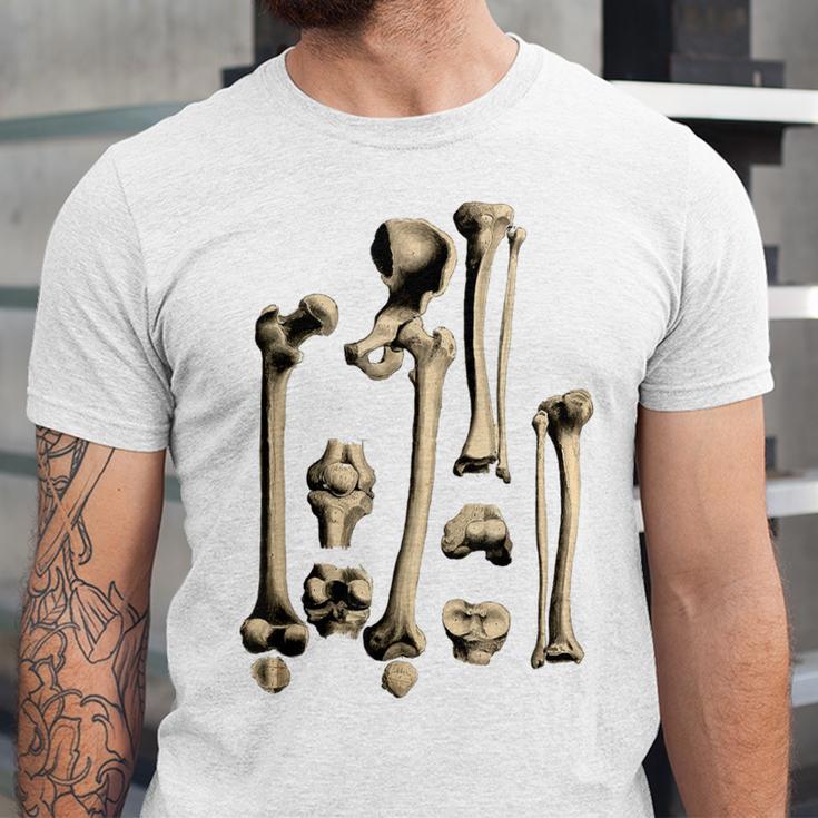 Hip And Leg Bones Book Print Vintage Human Bones Unisex Jersey T-Shirt