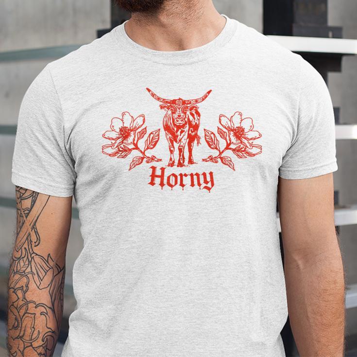 Horny Bull Romance Reader Shirt Spicy Books Bull Pun Unisex Jersey T-Shirt Horny Bull Romance Reader Shirt Spicy Books Bull Pun Unisex Jersey T-Shirt