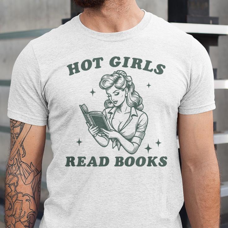 Hot Girls Read Books Bookish Booklover Christmas Unisex Jersey T-Shirt