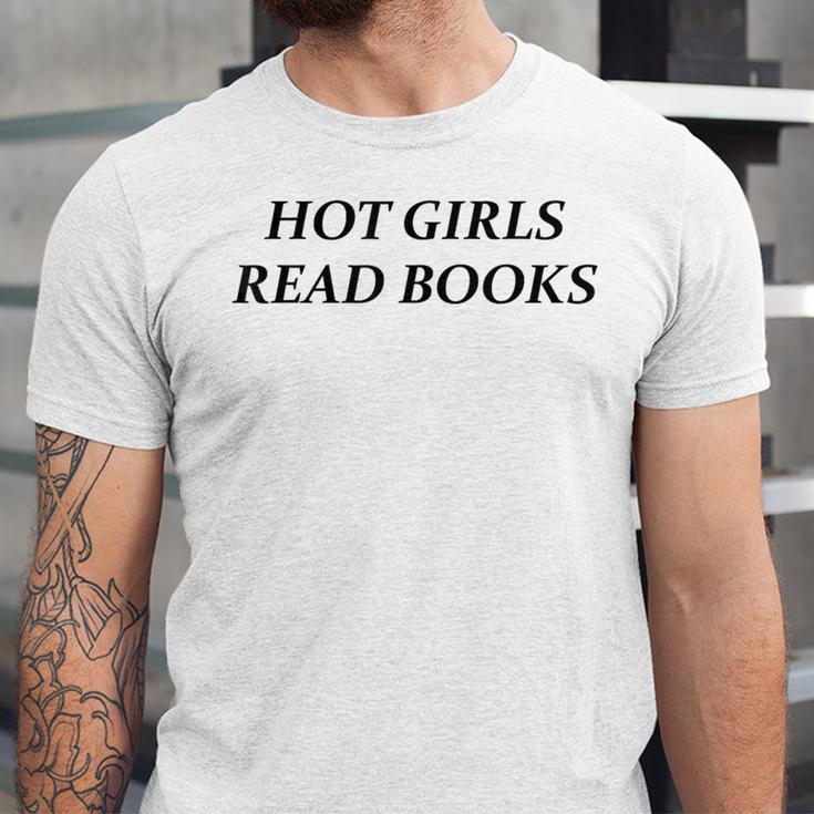 Hot Girls Read Books Confident Reading Bookworm Girl Unisex Jersey T-Shirt