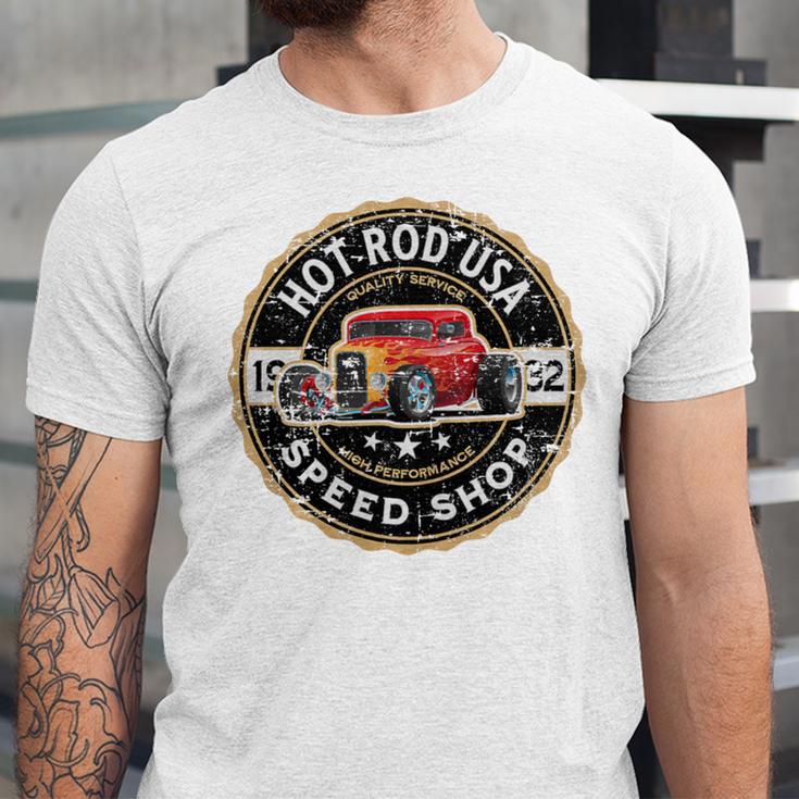 Hotrod Custom Car Automotive Nostalgia Distressed Premium Tri-Blend Unisex Jersey T-Shirt
