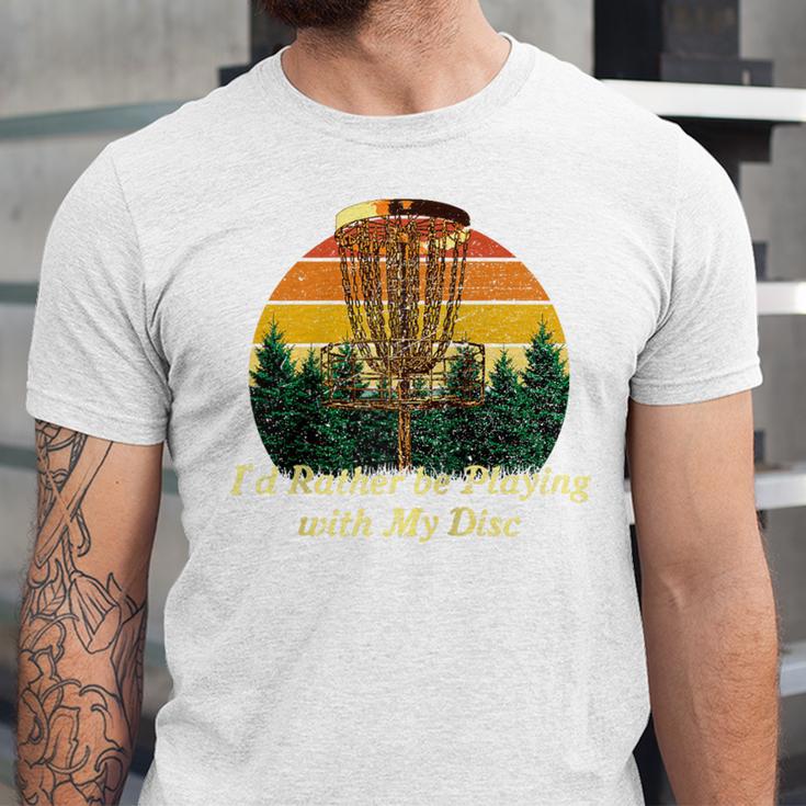 Id Rather Be Playing With My Disc Introvert Disc Golf Raglan Baseball Tee Unisex Jersey T-Shirt