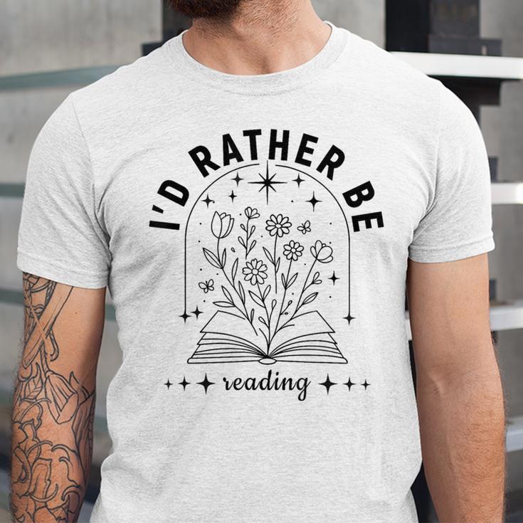 I’d Rather Be Reading Minimal Book Lover Arch Unisex Jersey T-Shirt