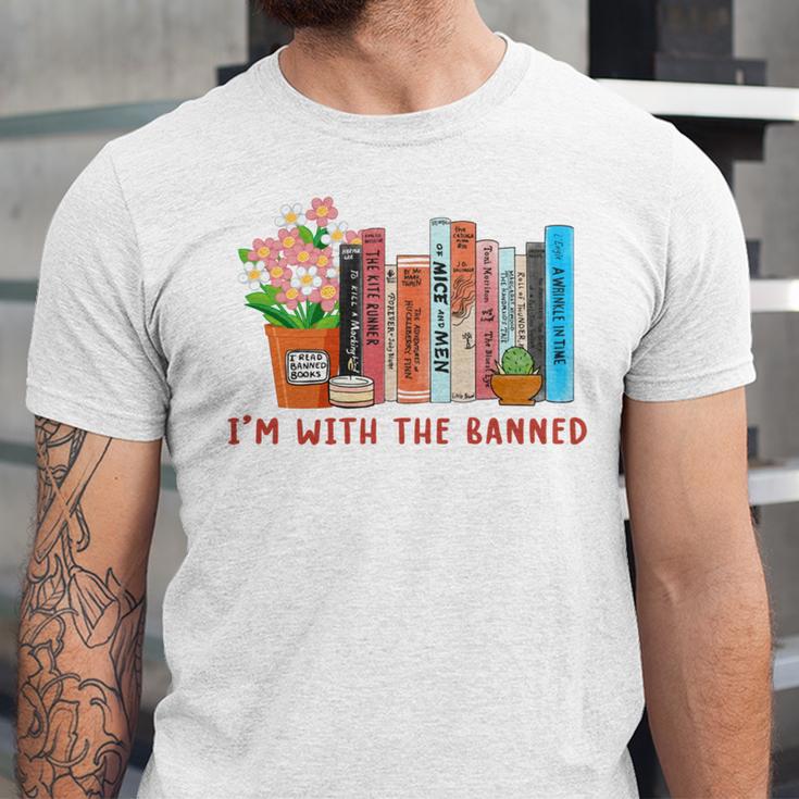 I'm With The Banned Books – Book Lover Librarian Reading Unisex Jersey T-Shirt
