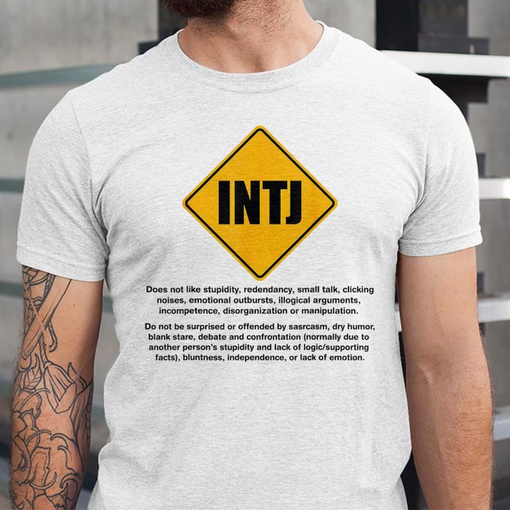 INTJ Warnings Architect Personality Type Introvert Unisex Jersey T-Shirt INTJ Warnings Architect Personality Type Introvert Unisex Jersey T-Shirt