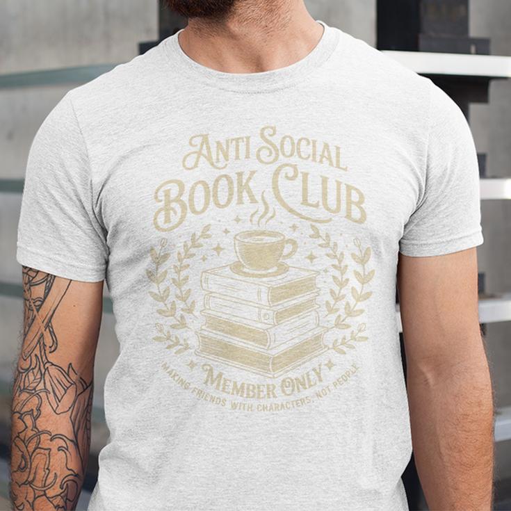 Introvert Books Club Member Coffee Book Lovers Vintage Premium Tri-Blend Unisex Jersey T-Shirt