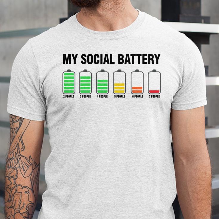 Introvert Cute My Social Battery Unisex Jersey T-Shirt Introvert Cute My Social Battery Unisex Jersey T-Shirt