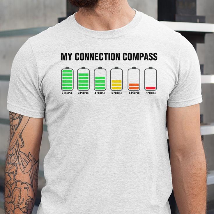 Introvert Low Battery My Connection Compass Unisex Jersey T-Shirt Introvert Low Battery My Connection Compass Unisex Jersey T-Shirt