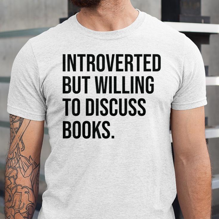 Introverted Bookworm Books Introvert Unisex Jersey T-Shirt