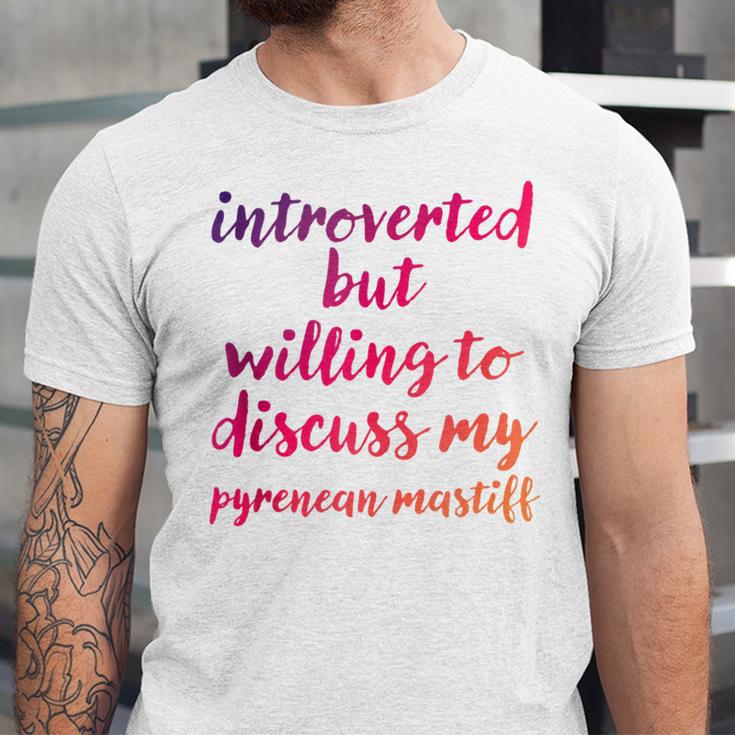 Introverted Willing To Discuss Pyrenean Mastiff Introvert Unisex Jersey T-Shirt Introverted Willing To Discuss Pyrenean Mastiff Introvert Unisex Jersey T-Shirt