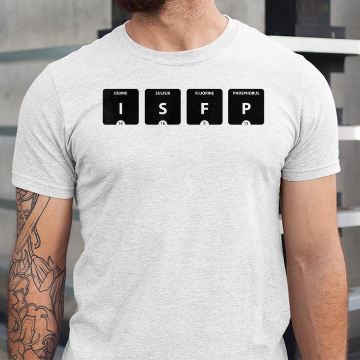 ISFP Adventurer Personality Type Periodic Table Introvert Unisex Jersey T-Shirt ISFP Adventurer Personality Type Periodic Table Introvert Unisex Jersey T-Shirt