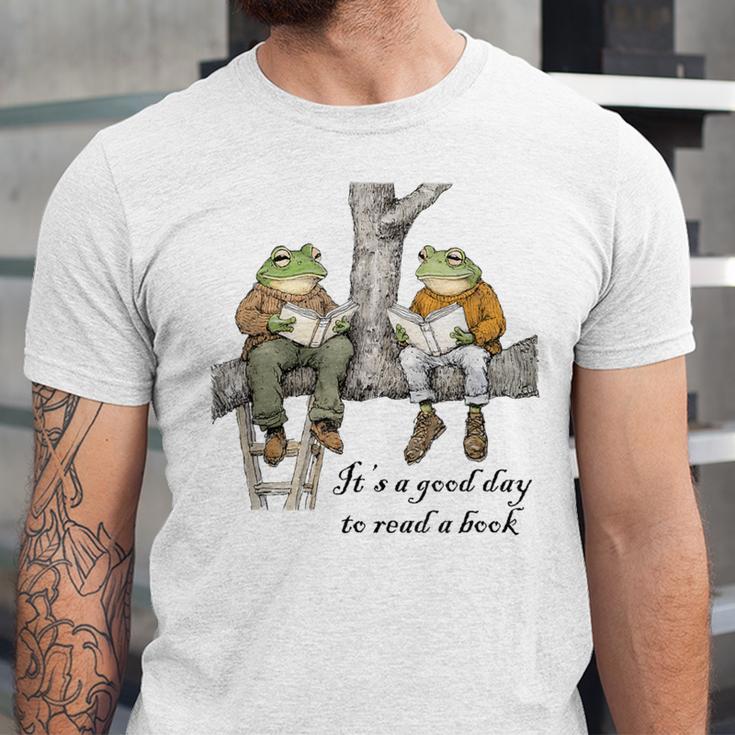 It's A Good Day To Read A Book Frog Toad Unisex Jersey T-Shirt