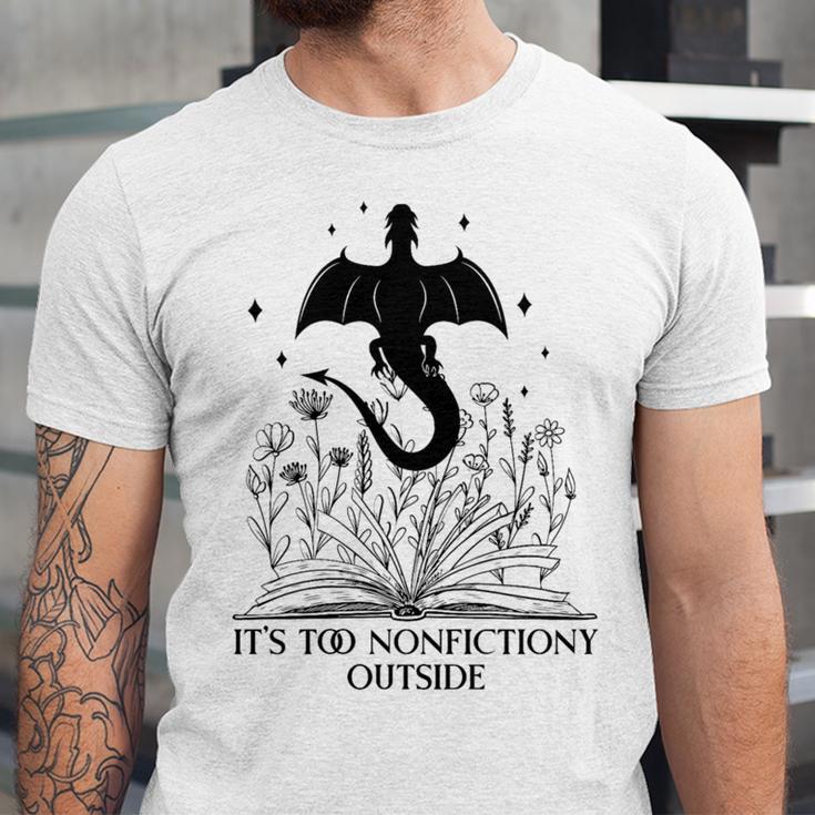 It's Too Nonfictiony Outside Book Dragon Reading Fantasy Era Premium Tri-Blend Unisex Jersey T-Shirt It's Too Nonfictiony Outside Book Dragon Reading Fantasy Era Premium Tri-Blend Unisex Jersey T-Shirt