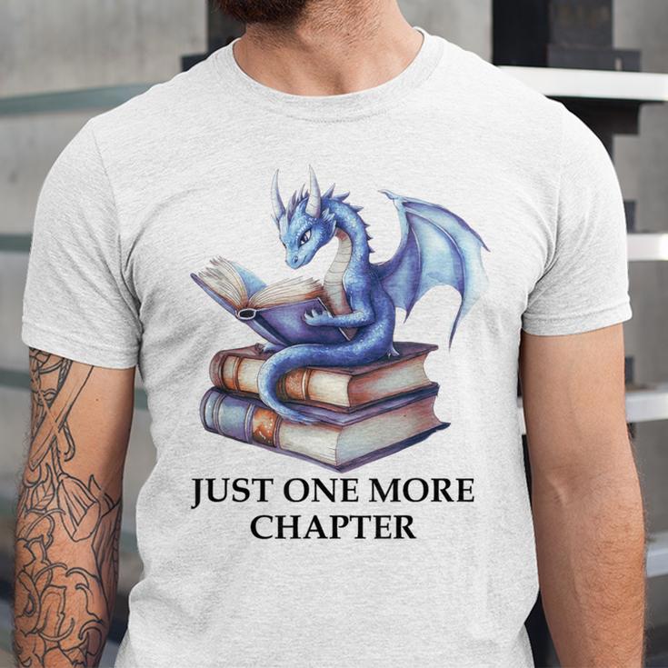 Just One More Chapter Book Dragon Reading Book Lover Bookish Unisex Jersey T-Shirt