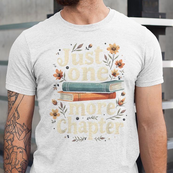 Just One More Chapter Book Reading Floral Teacher Book Lover Unisex Jersey T-Shirt Just One More Chapter Book Reading Floral Teacher Book Lover Unisex Jersey T-Shirt