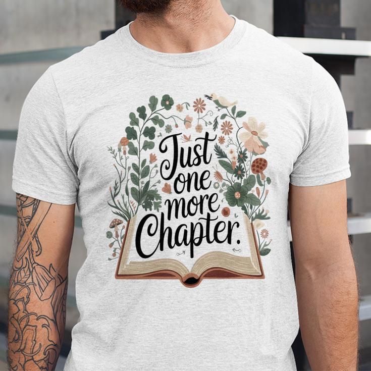 Just One More Chapter Bookish Book Reading Botanical Unisex Jersey T-Shirt