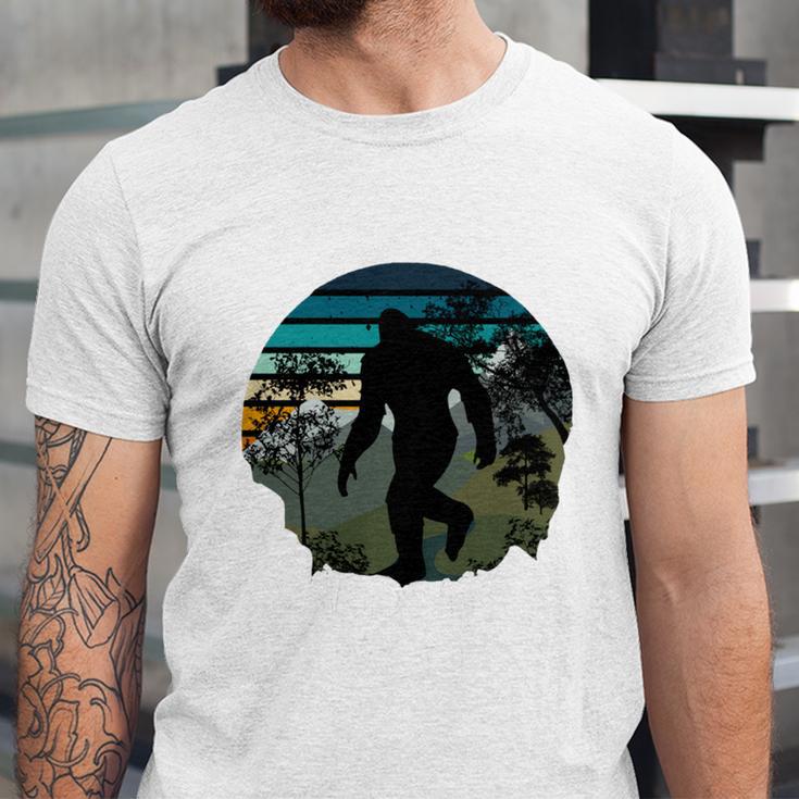 Just Me And My Yeti Retro Sunset Mountain Hiking Introvert Unisex Jersey T-Shirt