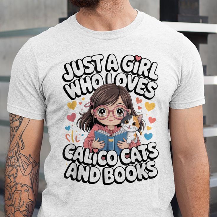 Kawaii Cat And Books Just A Girl Who Loves Both Unisex Jersey T-Shirt